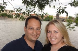 Kurt and Cristina in front of the Vltava River