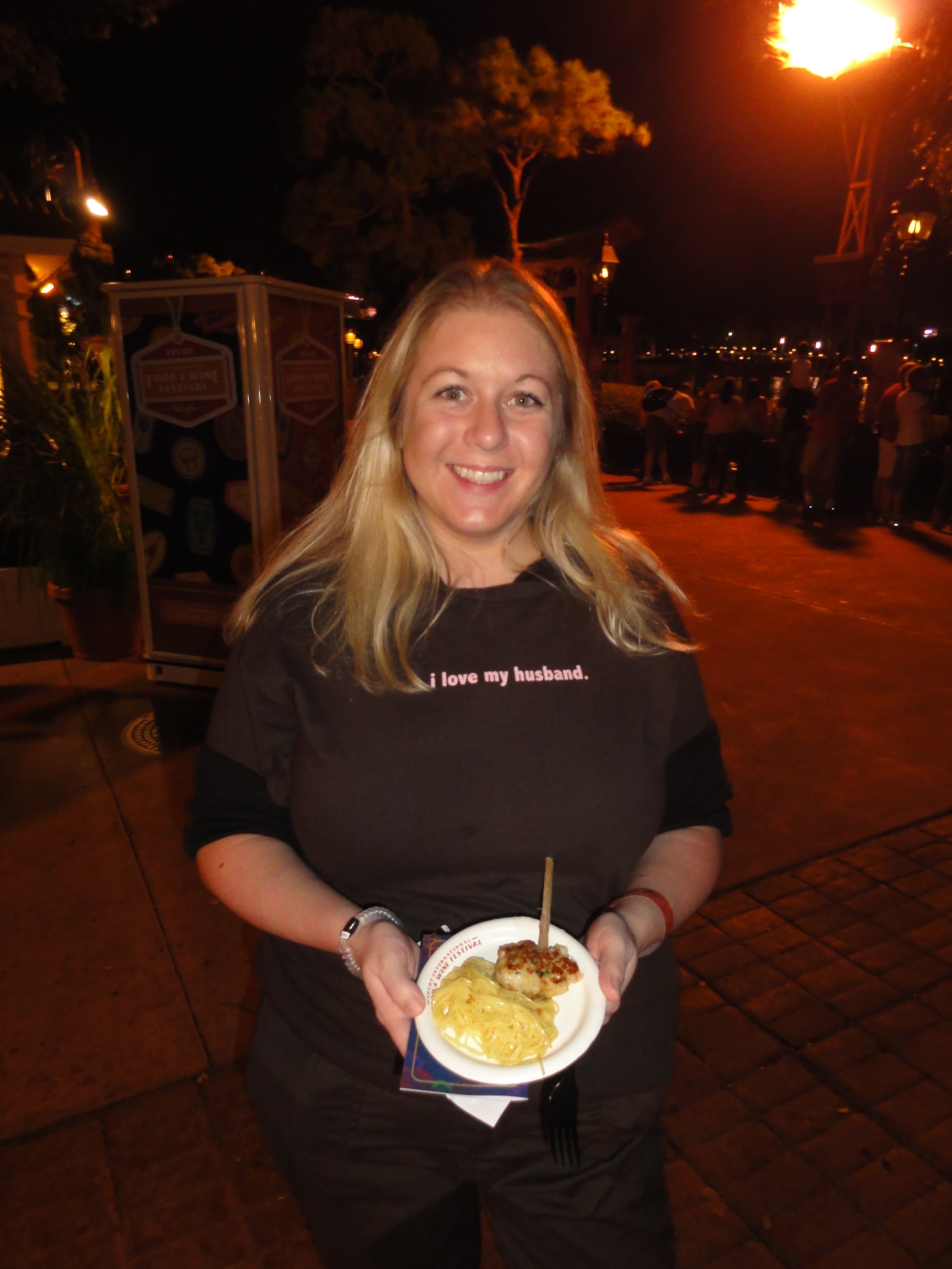 Cristina with her tasting plate from Singapore