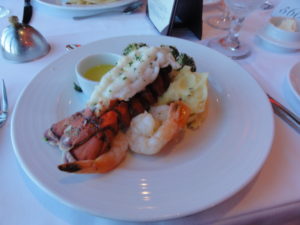 The first fun day at the see had lobster for dinner!