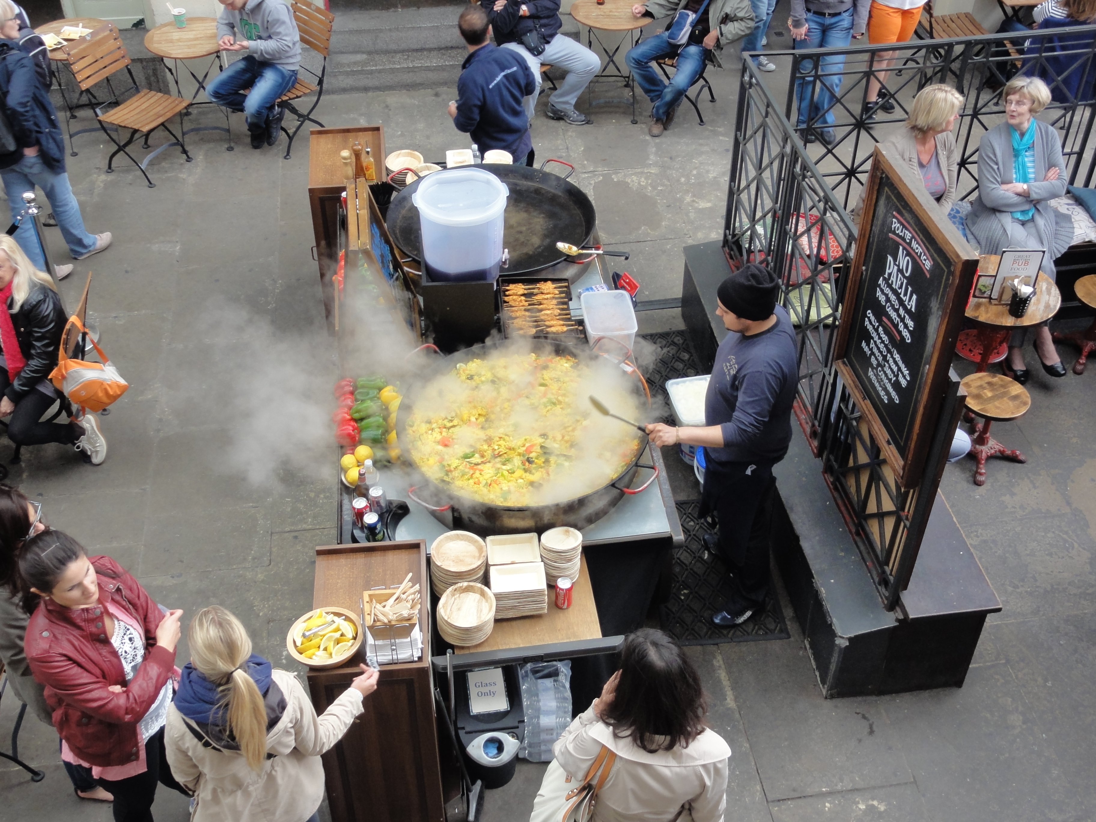 Cooking Paella at Covent Garden