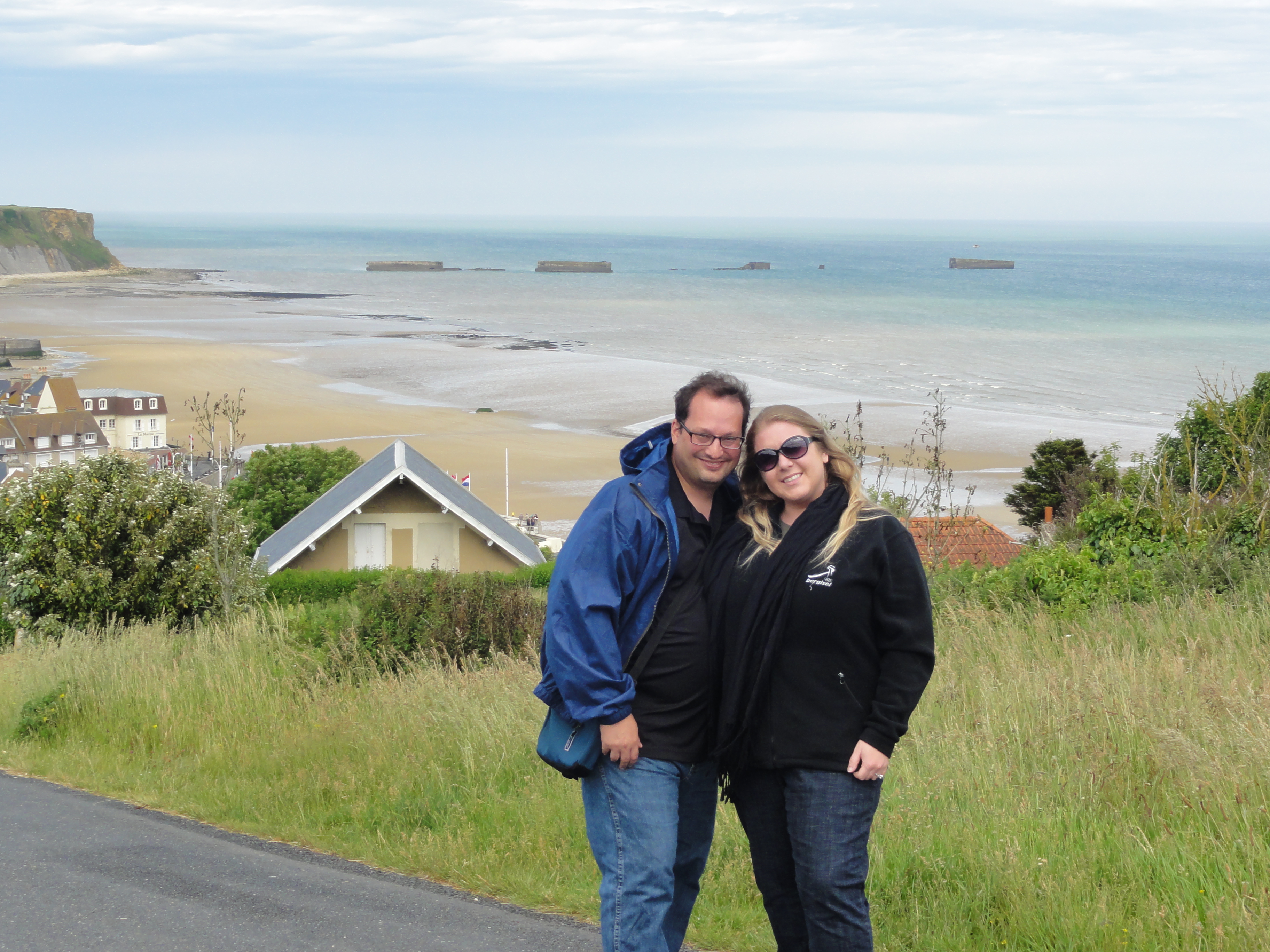 Arromanches 360 view of Gold Beach and Mulberry harbor