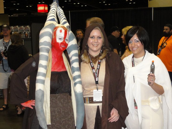 Shaak Ti (Dina), Jedi (me), Padmé (Cara) at Star Wars Celebration V in Orlando. I share my love of Star Wars with my sisters!