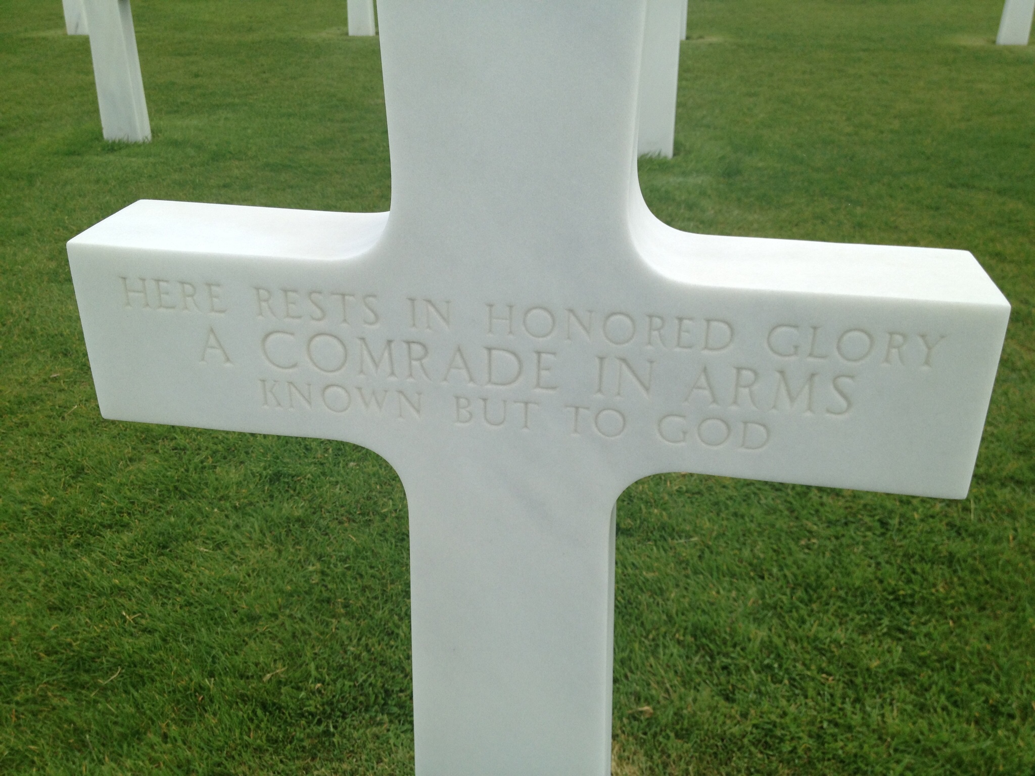 Unknown Soldier Marker at the American Cemetery In Normandy France