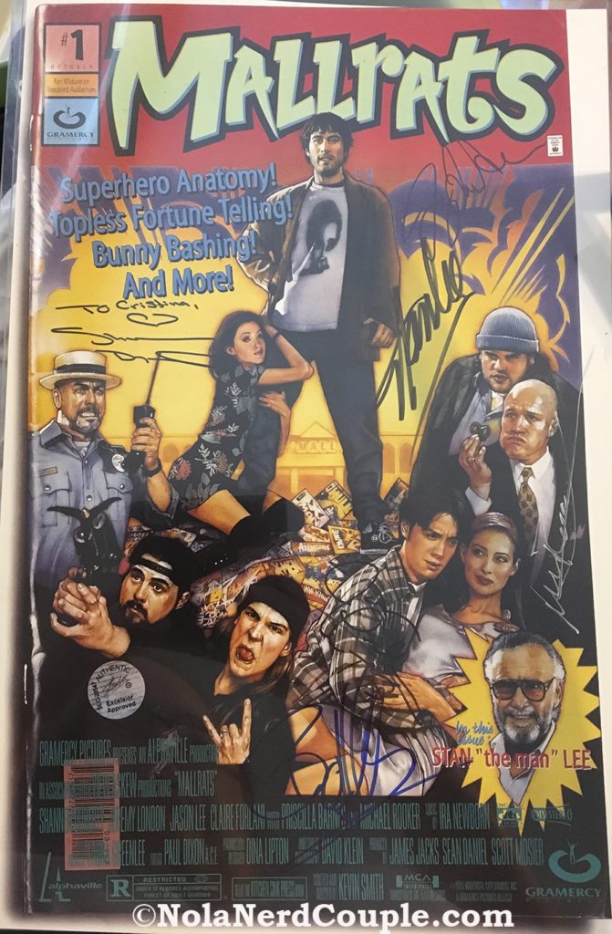 Mallrats poster! Signed by Shannen Doherty, Joey Lauren Adams, Stan Lee, Michael Rooker, Jeremy London, and Brian O'Halloran.