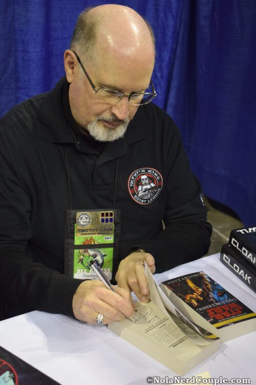 Timothy Zahn signing his Thrawn Trilogy books