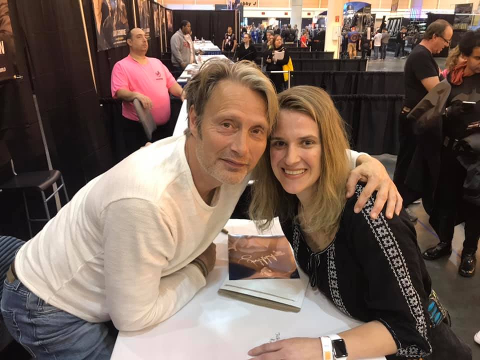 Mads Mikkelsen with a happy fan