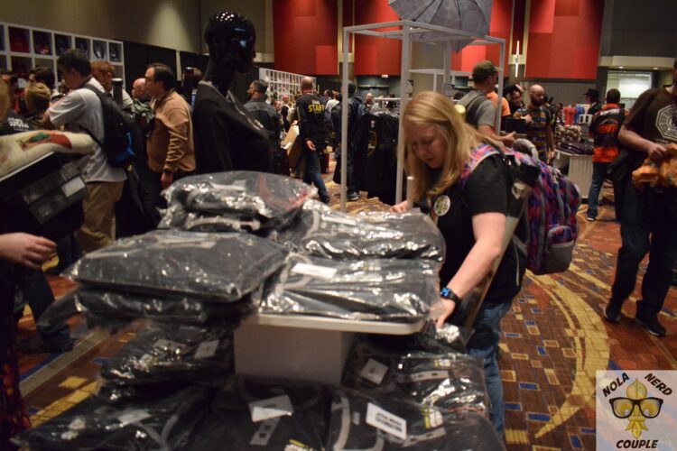 Mrs Nola Nerd Couple in the Store early as part of her Star Wars Celebration VIP experience