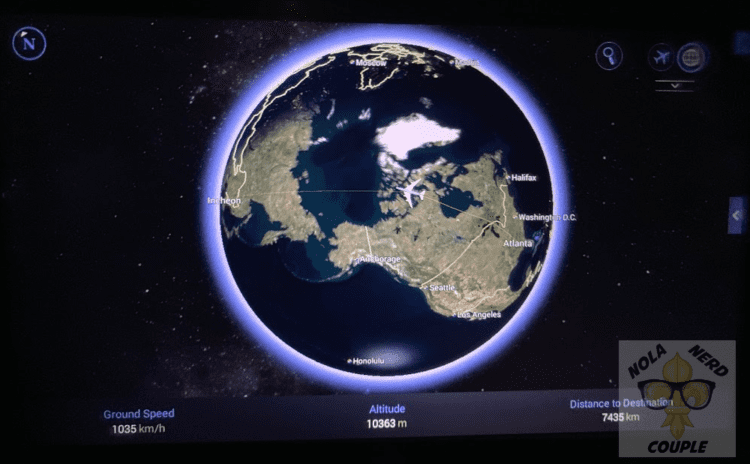 the route for traveling to South Korea from Atlanta