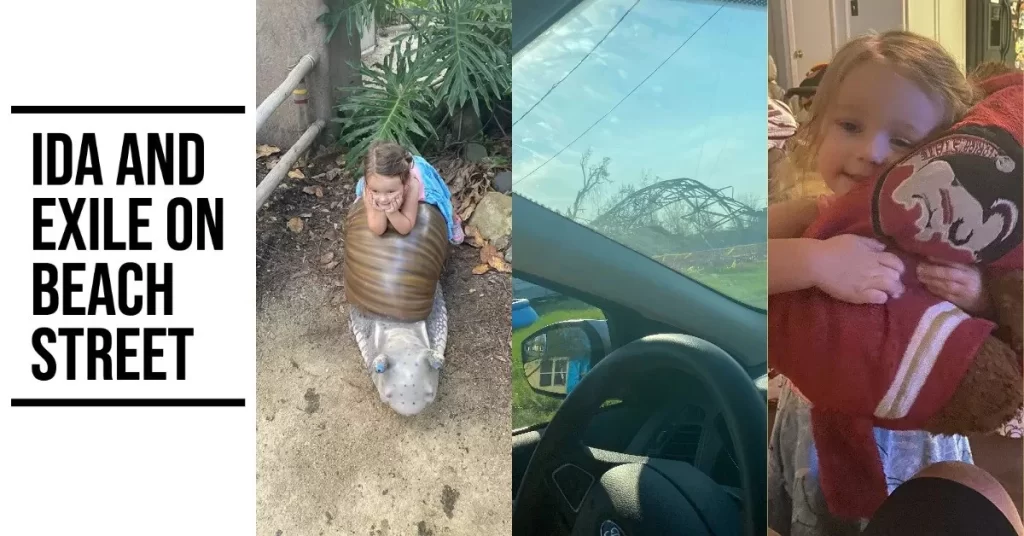 Family navigating the challenges of evacuation and recovery after Hurricane Ida in Louisiana.