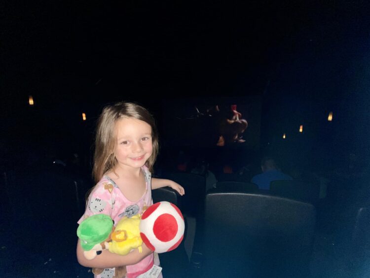 Little girl at the Super Mario Bros Movie