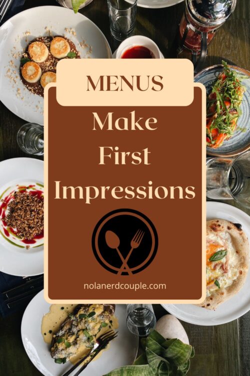 menus make first impressions