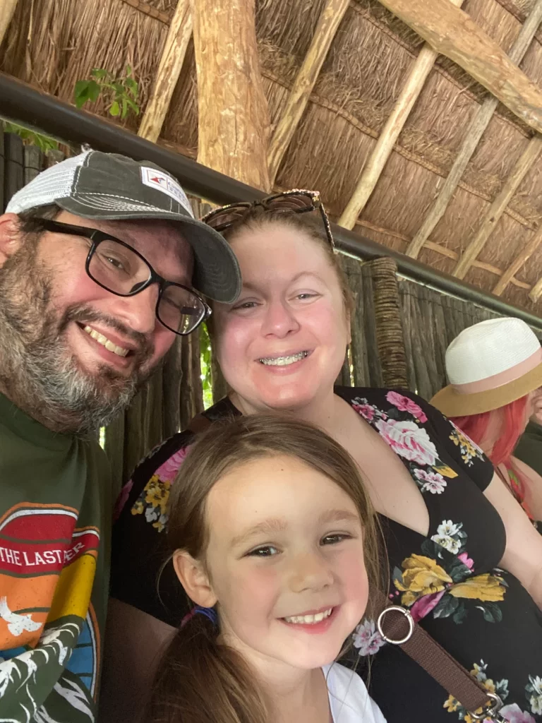 Family in Cozumel learning about Mayan Culture