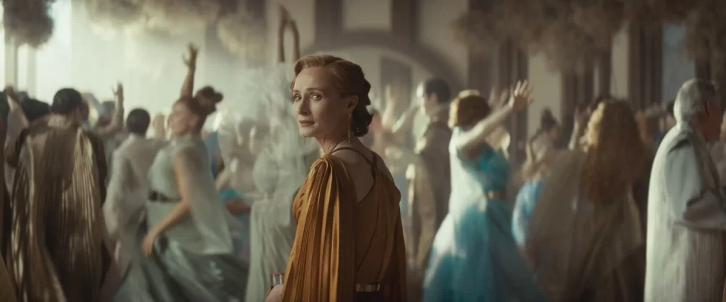 Still Shot from Andor Season 2 Episodes 1-3 of Mon Mothma at the Wedding of Her Daughter